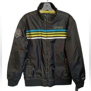 NWT Vintage Coogi Black and Neon  Stripes Windbreaker Ladies LG